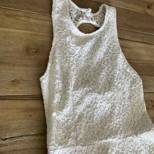 Hollister Lace Cream Sleeveless Juniors Midi Dress Whimsical Fairy Small